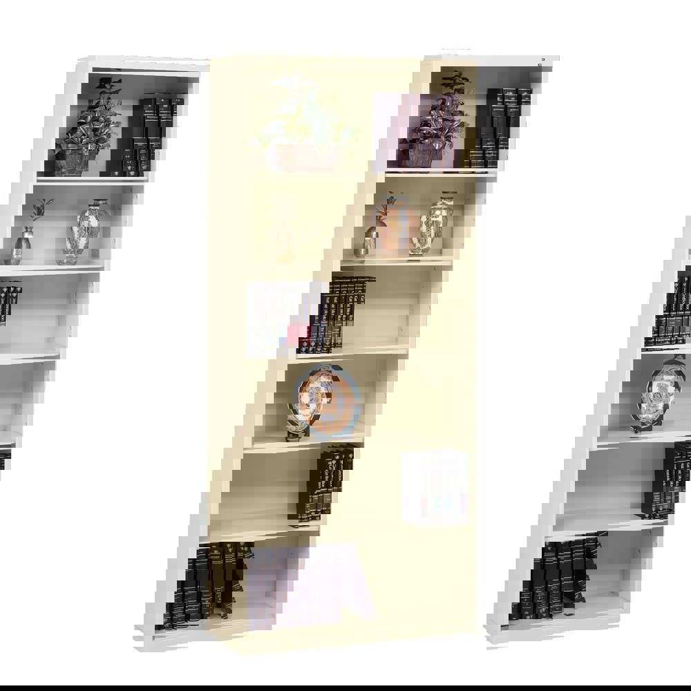 Metal Bookcase, Six-Shelf, 34.5w x 13.5h x 78h, Putty